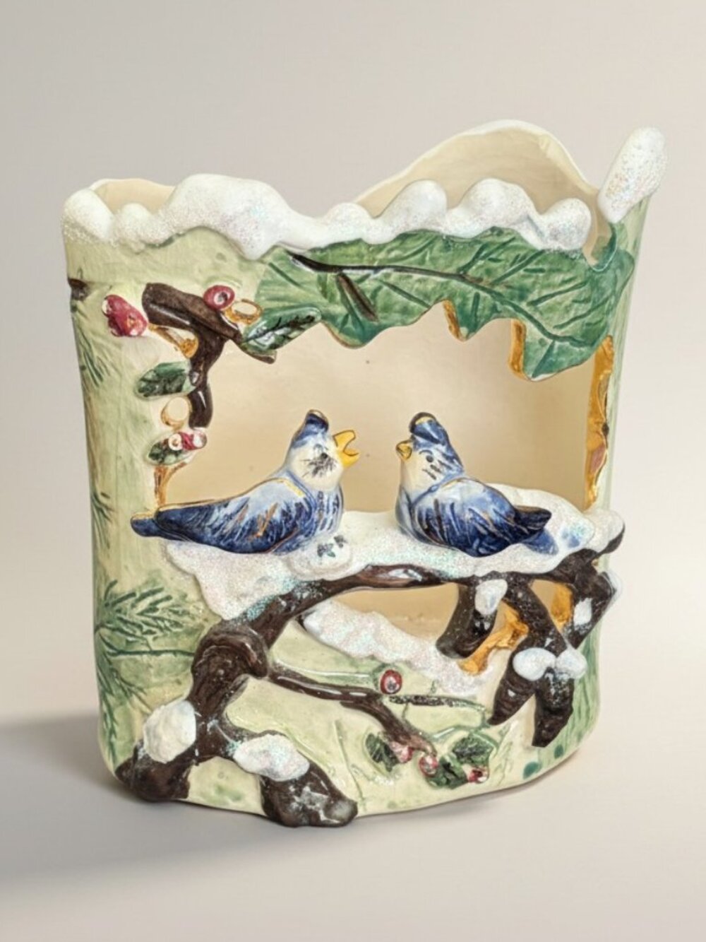 Retired Antique Blue Sky Candle Holder (circa 2000)